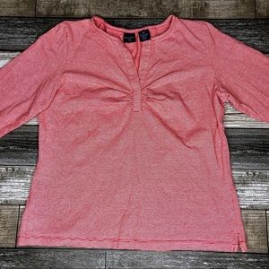 3/4 length sleeve micro-striped top